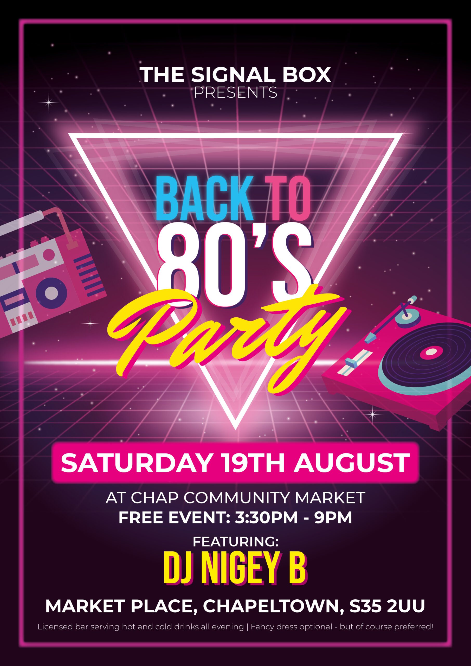 Back to the 80's - 19th August 2023 - Chap Community Market